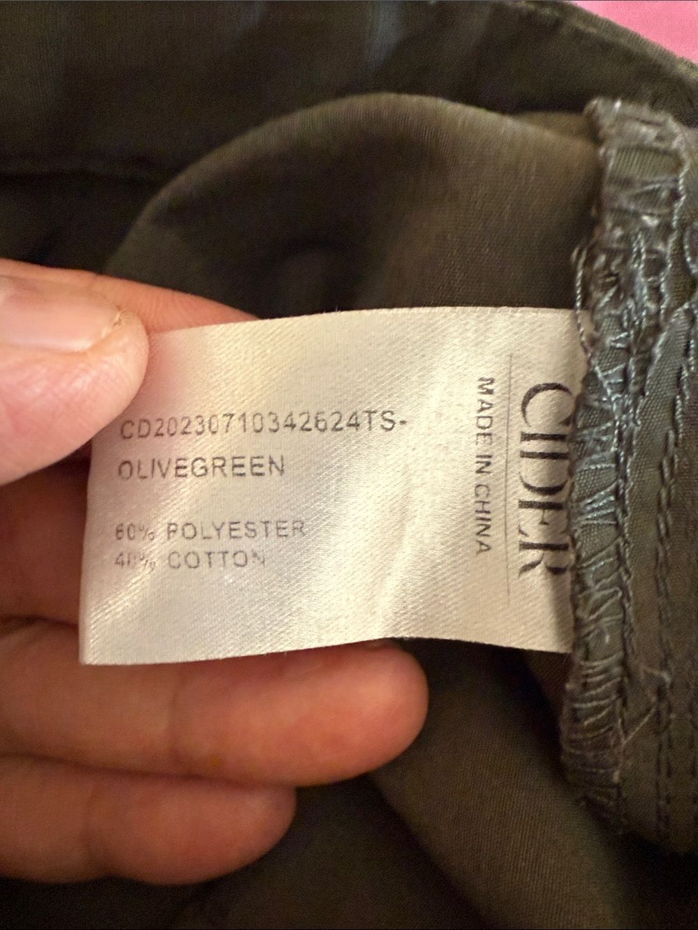 Cider Olive Green Wide Cargo Stretch Trousers Pants Size Small - Picture 10 of 10